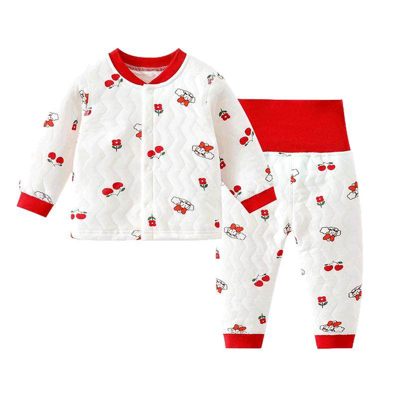 巴布豆婴儿衣服套装衣服高腰裤子
