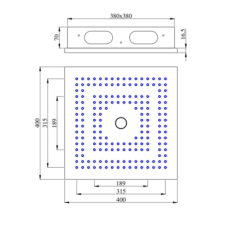 浴旺厂家暗装40x40雨幕年华顶喷恒温淋浴不锈钢顶喷情调雨淋套装