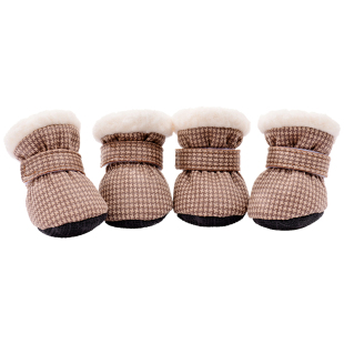 狗狗鞋子小狗冬季软底甩不掉脚套小型犬比熊泰迪宠物外出防滑棉鞋