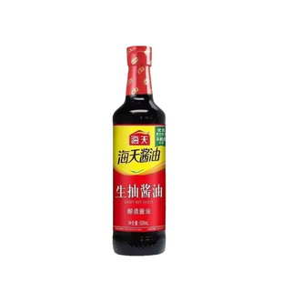 海天生抽酱油500ml瓶装家用酿造红烧炒菜提0添加零官方旗舰店正品