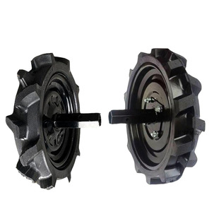 旋耕机旋耕机实心轮胎配件专用行走轮子农机全橡胶免充气带轴轮胎