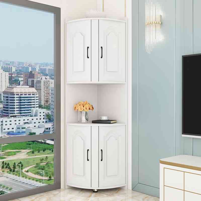 简约现代客厅三角转角柜  卧室墙角储物置物架边柜