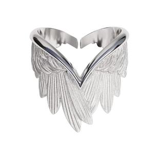 CCO创意天使翅膀戒指男款高级感食指戒中性风开口指环送男友礼物
