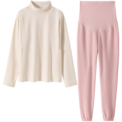 MomJane哺乳上衣纯棉高领打底衫