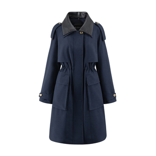 【宋佳同款】艾莱依时装长款鹅绒服女2025冬季新款时尚简约羽绒服