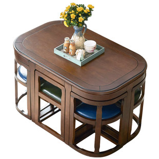 世匠北欧实木餐桌现代简约小户型家用饭桌美式餐桌椅组合岩板条桌