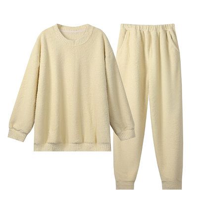 芬腾可安半边绒睡衣女款秋冬季加绒冬款套头家居服保暖加厚珊瑚绒