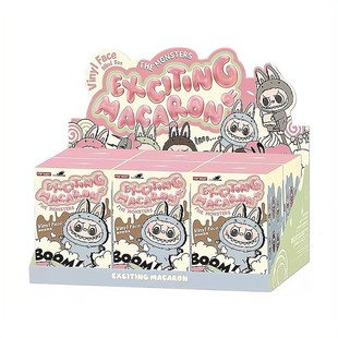 POPMART泡泡玛特labubu马卡龙搪胶脸毛绒公仔拉布布潮流盲盒挂件