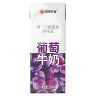 葡萄牛奶饮品即饮风味牛奶休闲饮料办公室200ml盒装生牛乳