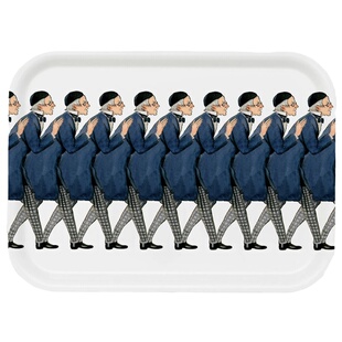 北欧瑞典进口Design House桦木防水盘木托盘餐盘卡通手绘插画托盘