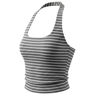 健身女孩带胸垫瑜伽背心外穿挂脖运动内衣性感美背普拉提训练上衣