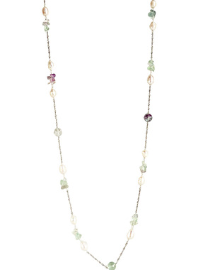 天然珍珠萤石清新不掉色毛衣链