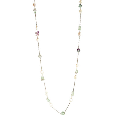 天然珍珠萤石清新不掉色毛衣链