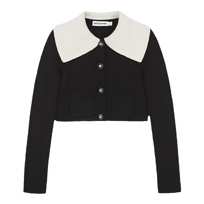 self-portrait针织长袖短款