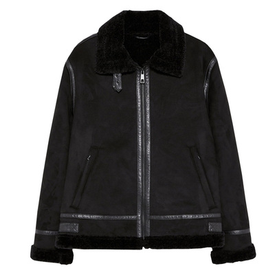 男装翻领冬季皮毛一体夹克外套潮