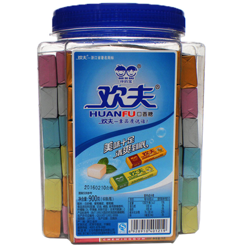 欢夫口香糖泡泡糖60条多种口味