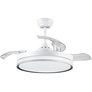 美的隐形吊扇灯2025新款客厅餐厅卧室家用一体电风扇灯折叠可变光