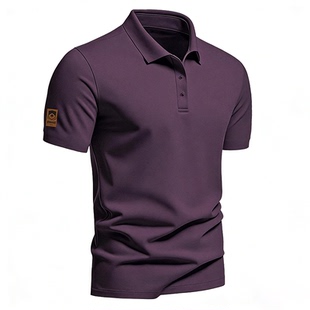 POLO衫男士短袖高档带领有领翻领T恤上衣半袖夏季商务休闲纯色