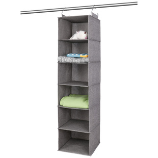 棉麻衣物内衣窄款多层帆布收纳挂袋布艺鞋子悬挂式衣柜分层层柜架