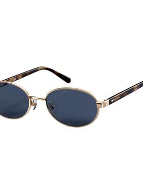 帕森复古金丝小椭圆太阳镜女26年新品老钱风墨镜男防紫外线PZ8606