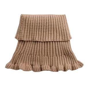 围巾女秋冬保暖护颈椎围脖针织高领装饰毛衣假领子高档毛线脖套女