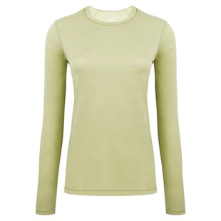 灰壳美利奴羊毛速干衣越野户外登山长袖女美丽诺天丝秋冬保暖t恤