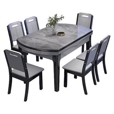 岩板餐桌家用小户型餐桌可变圆桌