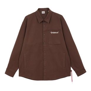 杰克琼斯24年新款男士口袋字母刺绣翻领纽扣外套长袖衬衫男款男装