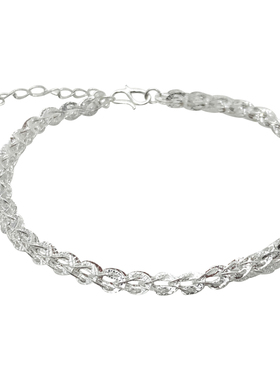 凤尾99纯银手链情侣礼物足银饰品