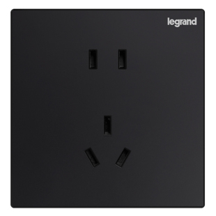 罗格朗开关插座面板逸景碳素黑色一开五孔usb暗装86型家用tcl