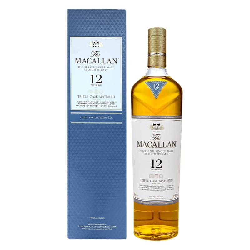 MACALLAN麦卡伦12年黄金三桶700ml苏格兰单一麦芽威士忌进口洋酒