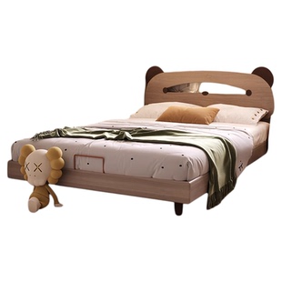 顾家家居实木樱桃木全实木简约小户型儿童主卧单人床头置物小床房