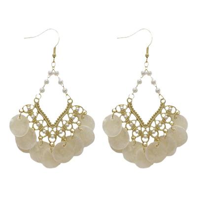 MEIYIJEJORY复古合金贝壳女耳环