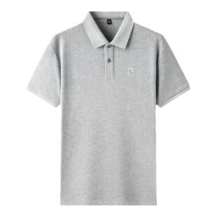 皮尔卡丹100%纯棉男士短袖t恤中年商务休闲翻领纯色半袖pol衫男装