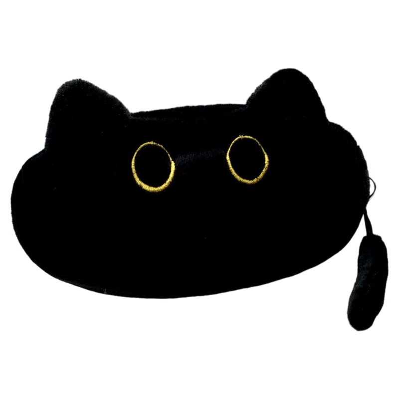 【送文具套装】毛绒黑猫笔袋