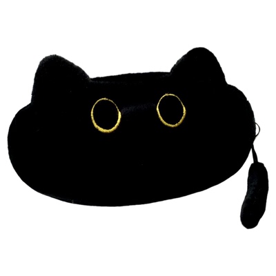 【送文具套装】毛绒黑猫笔袋