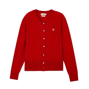 【绵羊毛＋山羊绒】Eland衣恋针织开衫女棉花糖毛衣冬款