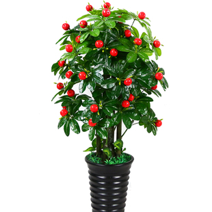 假发财果假花盆栽假树仿真树大型客厅摆设室内装饰发财树仿真绿植