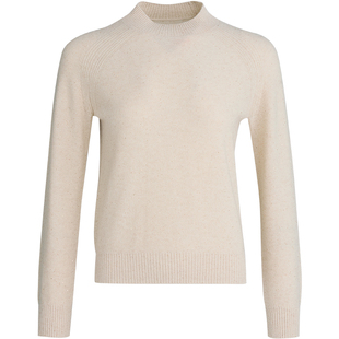 [商场同款]LANDI奶茶色绵羊毛半高领百搭打底针织衫女2025冬新品