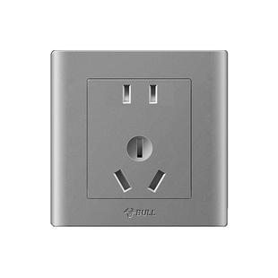 公牛86型二三插灰色五孔插座带开关单双控家用10A暗装5孔墙壁面板