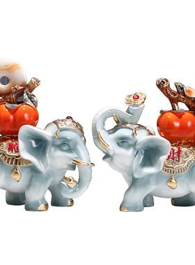 新款过年装饰大象摆件一对礼物