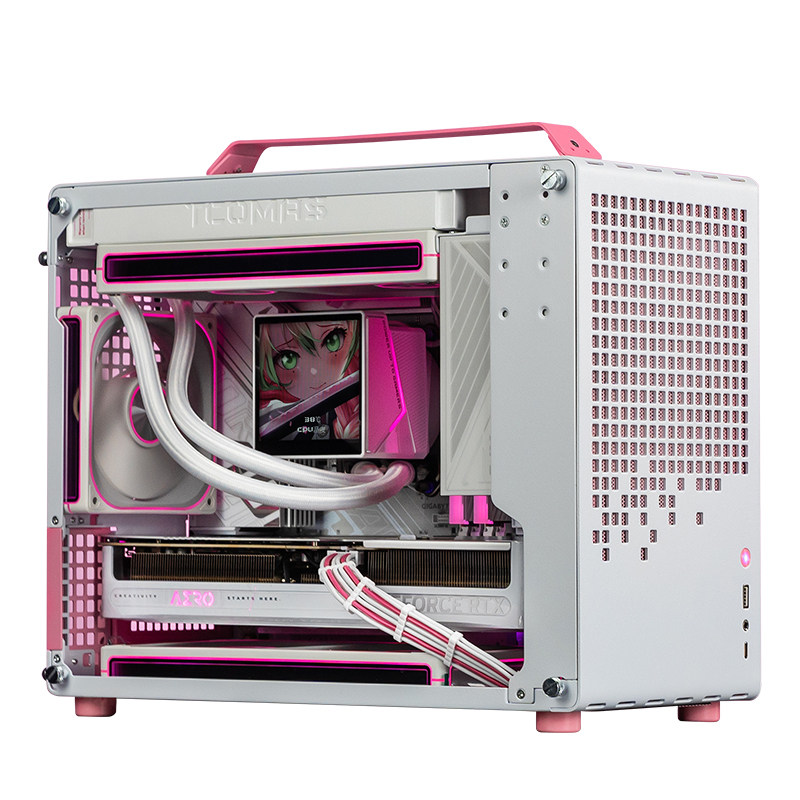 【24期免息】amd 9850x3d/9700x 5080/5070ti/5060粉色迷你便携手提台式组装电脑主机游戏diy整机乔思伯z20