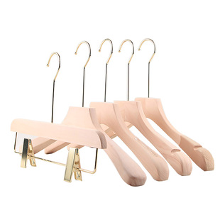 原木棉绳捆绳衣架女装实木衣挂服装店无漆家用衣架防滑植绒木衣撑