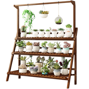 花架子置物架阳台客厅落地式多肉多层可折叠室内悬挂吊兰小花盆架