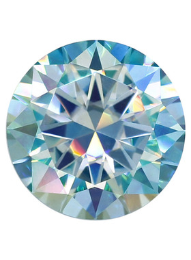 正品圆形彩色莫桑石组合 合成碳硅石圆钻尖底1克拉主石戒面裸石