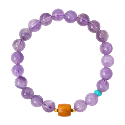 敦煌紫宸星晖紫水晶檀木手串