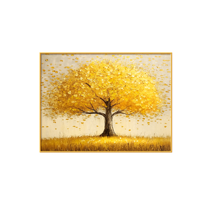 黄金发财树电表箱挂画免打孔配电箱电闸开关盒遮挡装饰画定制壁画