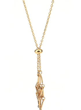 不锈钢水晶石网兜编织网托项链