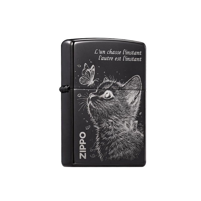 zippo黑冰仰望猫咪男女礼物