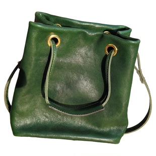 Good style植鞣头层牛皮斜跨手工复古水桶包高级单肩包小清新欧美